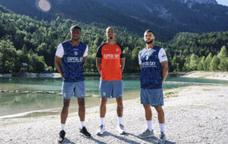 Luton Town FC away kit release with Capital Sky 25/26 season with new players in Slovenia